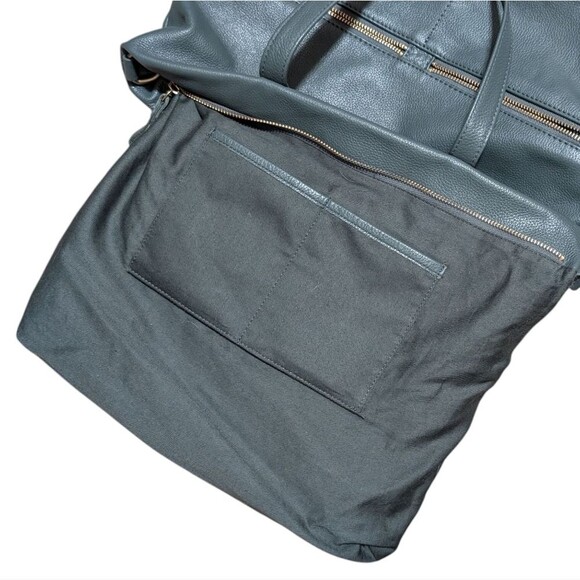 ASPEN Leather handbag sage green tote top handle pebbled quiet luxury minimalist - Picture 6 of 9